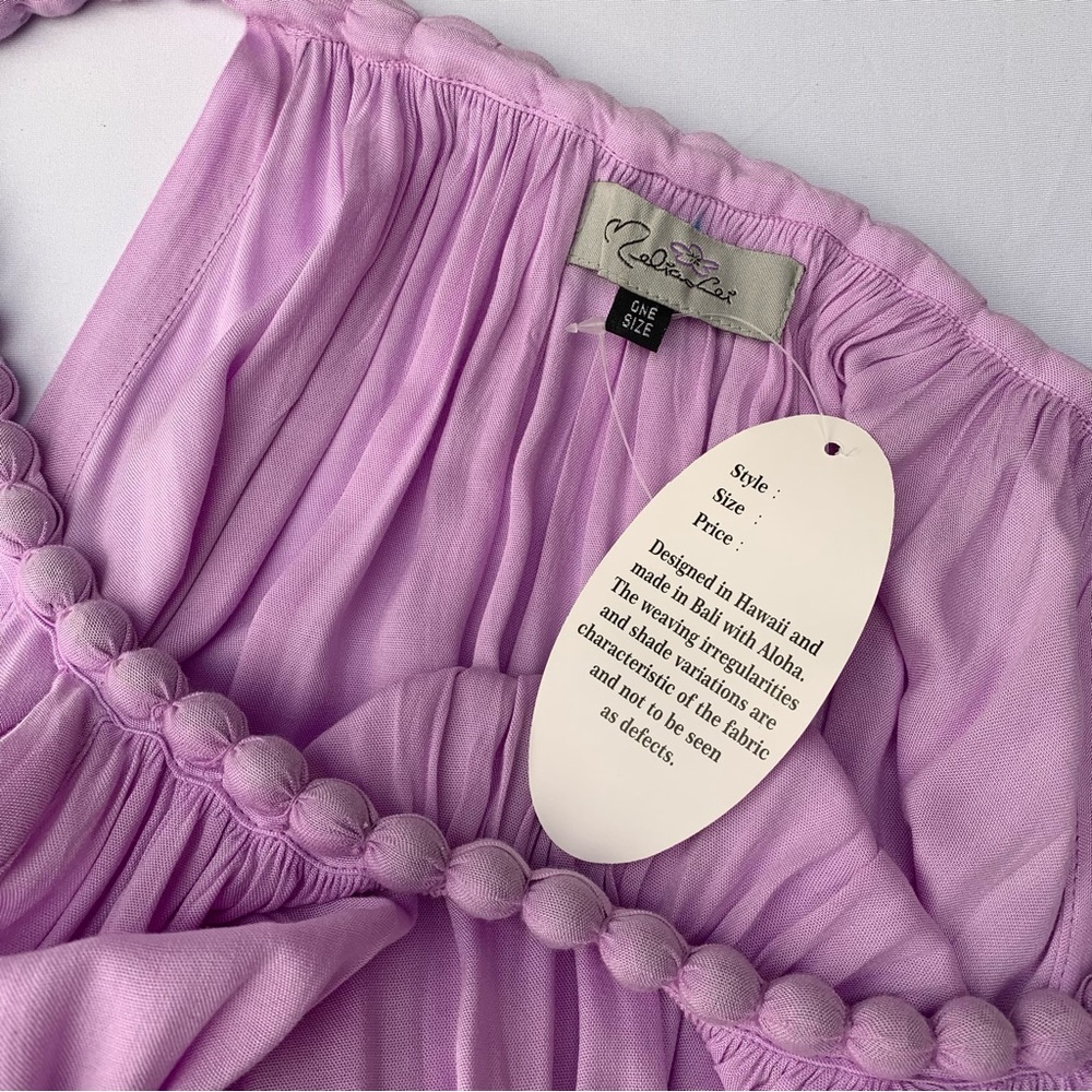 MeliaLei Women's Hawaiian Tie-Dye Maxi Dress Purple OSFA NWT - Picture 5 of 6